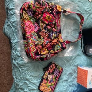 Multipatterned purse and matching wallet